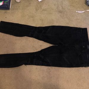 Ripped moto denim jeans